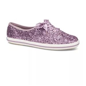 kate spade purple glitter keds